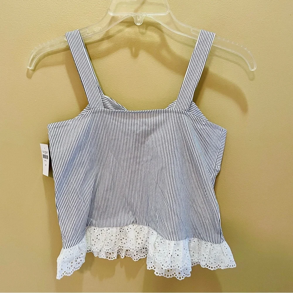 Justice Striped White and Black Top Size 12 NWT NEW!